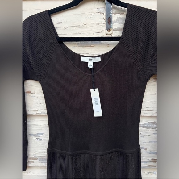 NWT! Banana Republic Chocolate Ganache Brown Sculpted V-Neck Maxi Dress - Picture 7 of 12